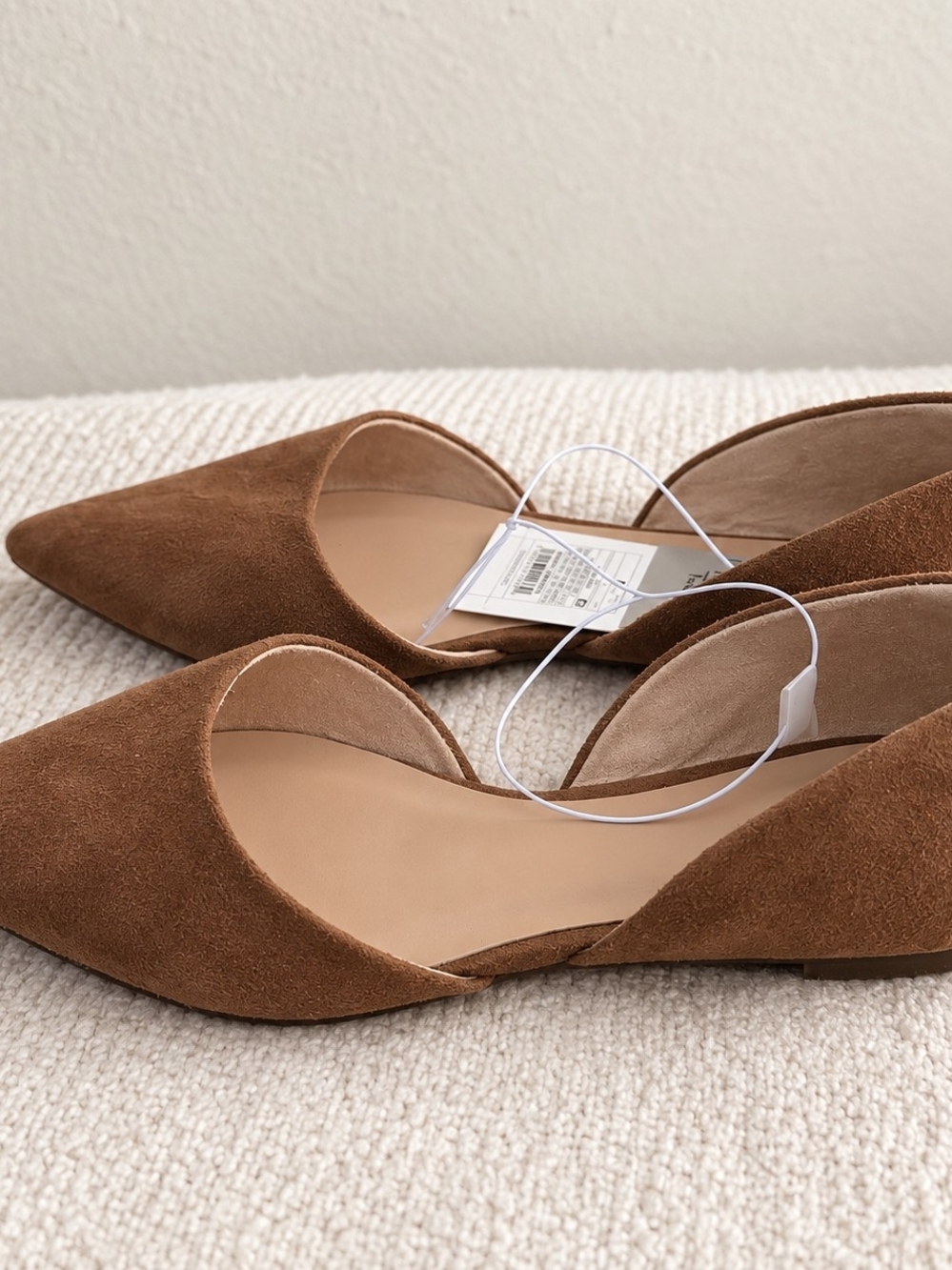 a new day Women's Pointed D'Orsay Flats in Chestnut Suede